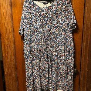 Lands End 3x 24-26 fit and flare dress with Elbow sleeves